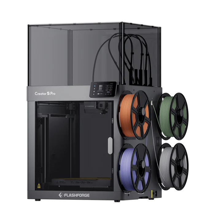 Flashforge Creator 5 Pro impressora 3D câmara fechada 4 cabeças FlashSwap
