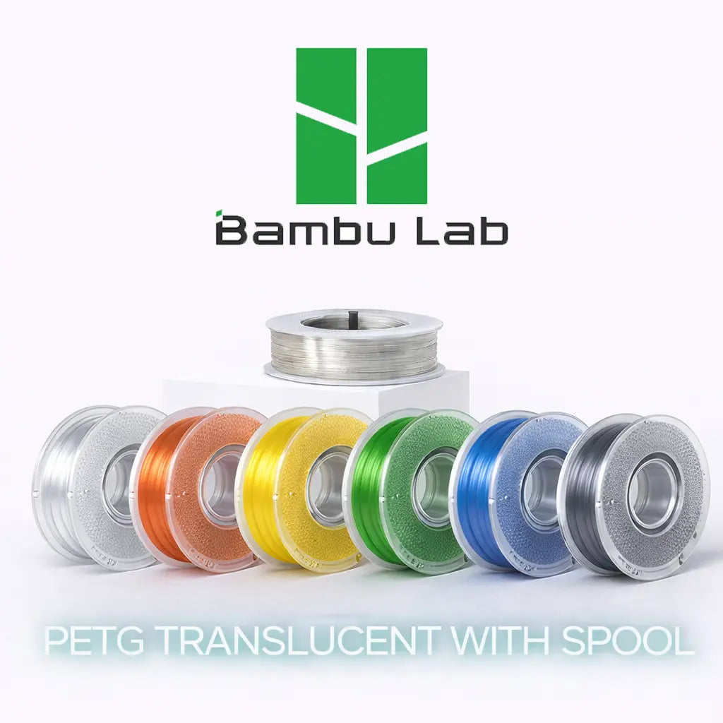 PETG TRANSLUCENT (With Spool) Bambu Lab - Diâmetro 1,75mm Bobine 1kg