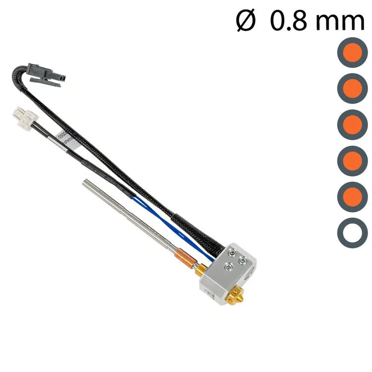 Peças Originais Prusa - Hotend Nextruder Completo de Latão – (0,4 mm / 0,6 mm / 0,8 mm)