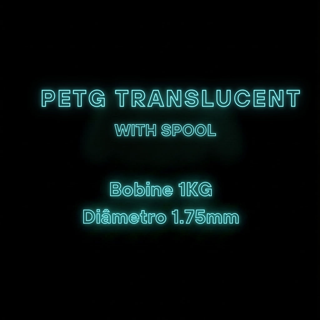 PETG TRANSLUCENT (With Spool)  Diâmetro 1,75mm Bobine 1kg