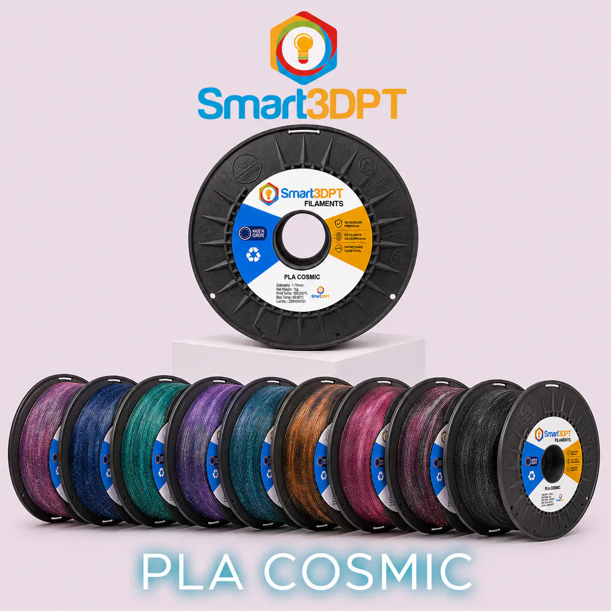 PLA COSMIC Smart3DPT - Diâmetro 1,75mm Bobine 1kg  Filamento