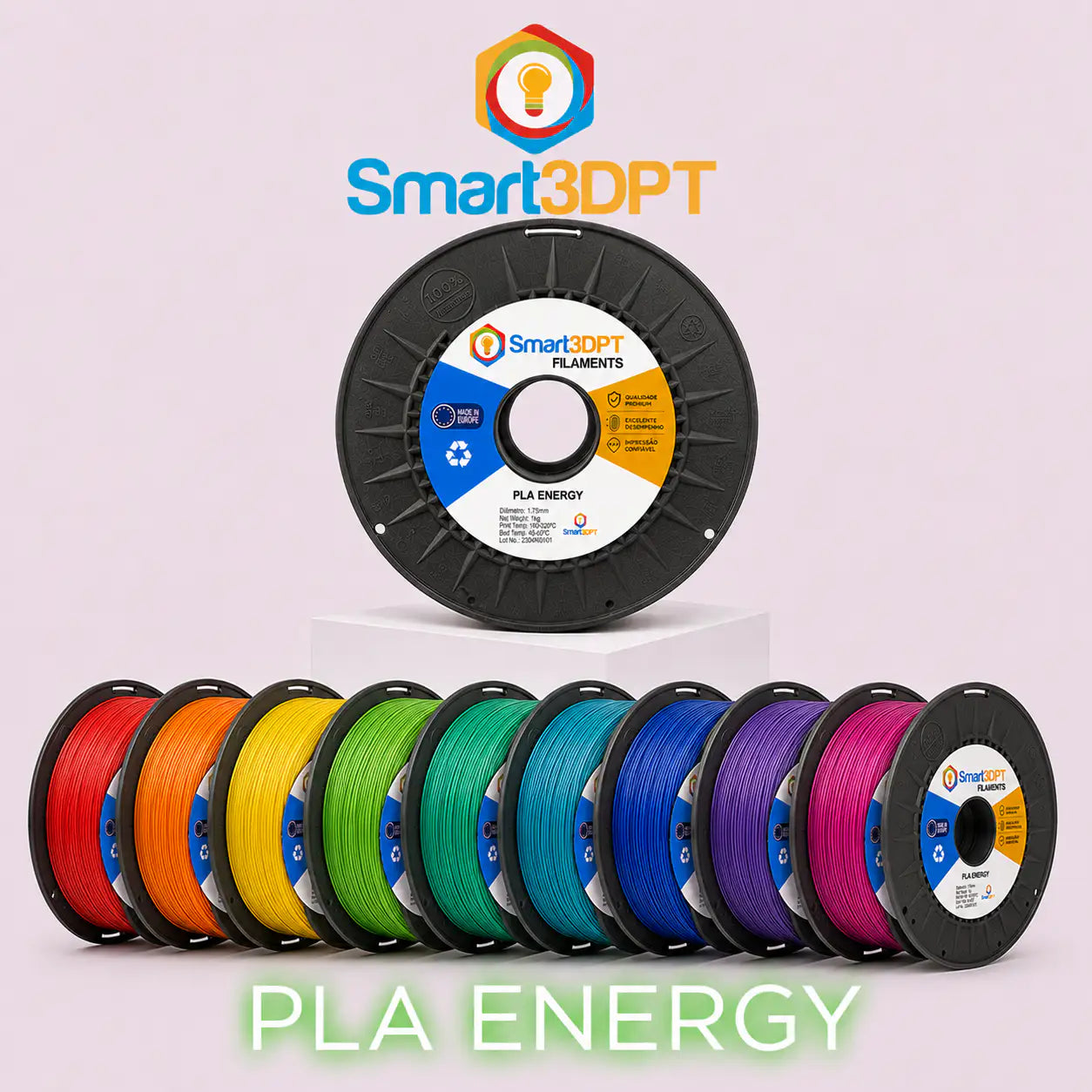 PLA ENERGY Smart3DPT - Diâmetro 1,75mm Bobine 1kg  Filamento