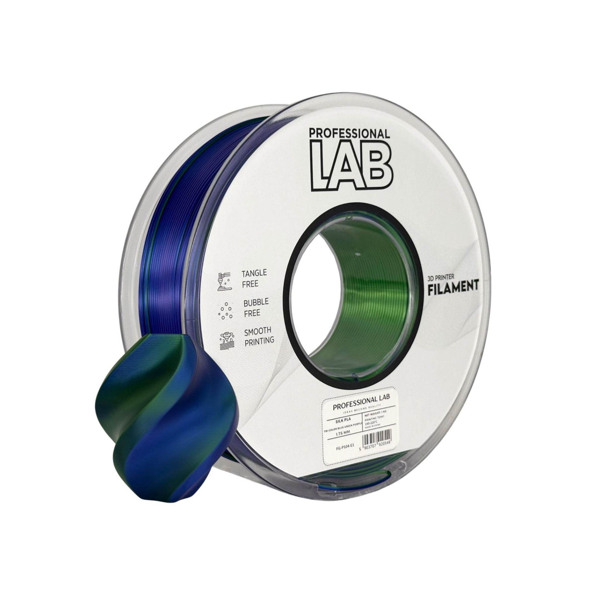 PLA SILK TRICOLOR Profissional Lab - Diâmetro 1,75mm Bobine 1kg
