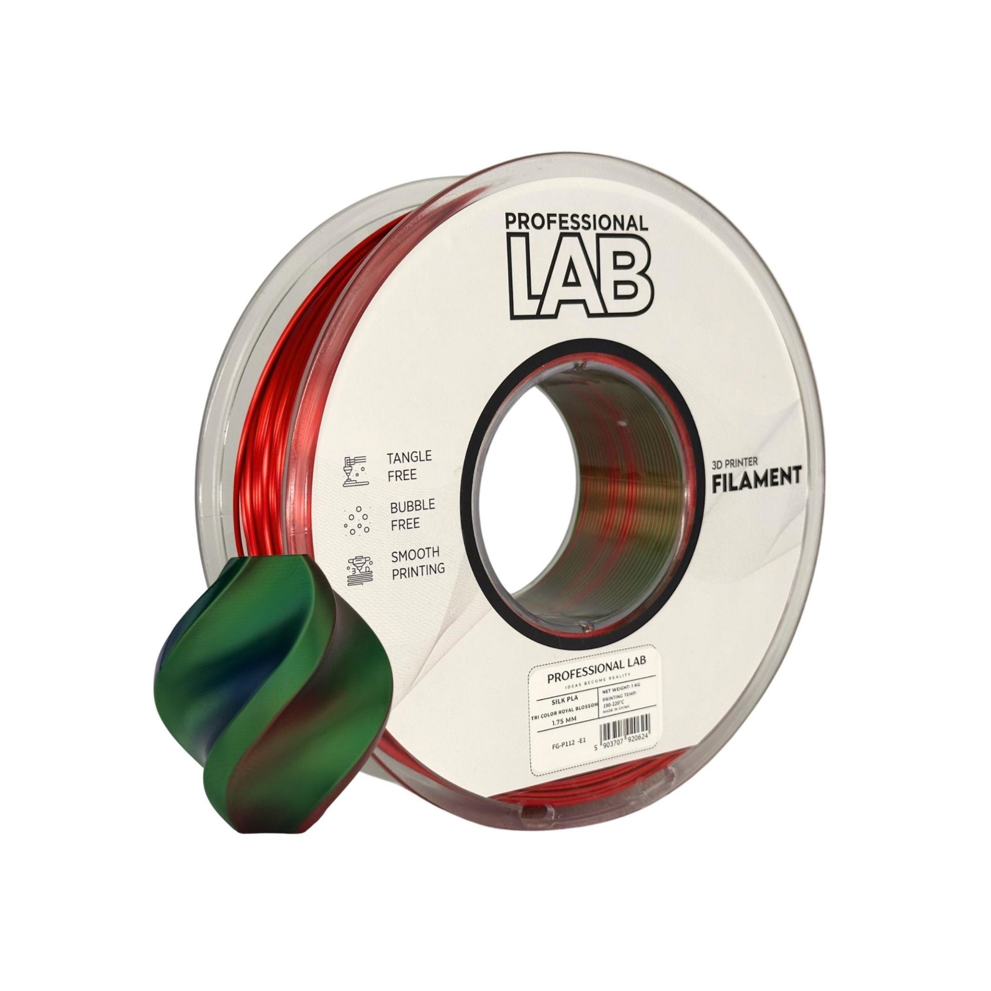 PLA SILK TRICOLOR Profissional Lab - Diâmetro 1,75mm Bobine 1kg
