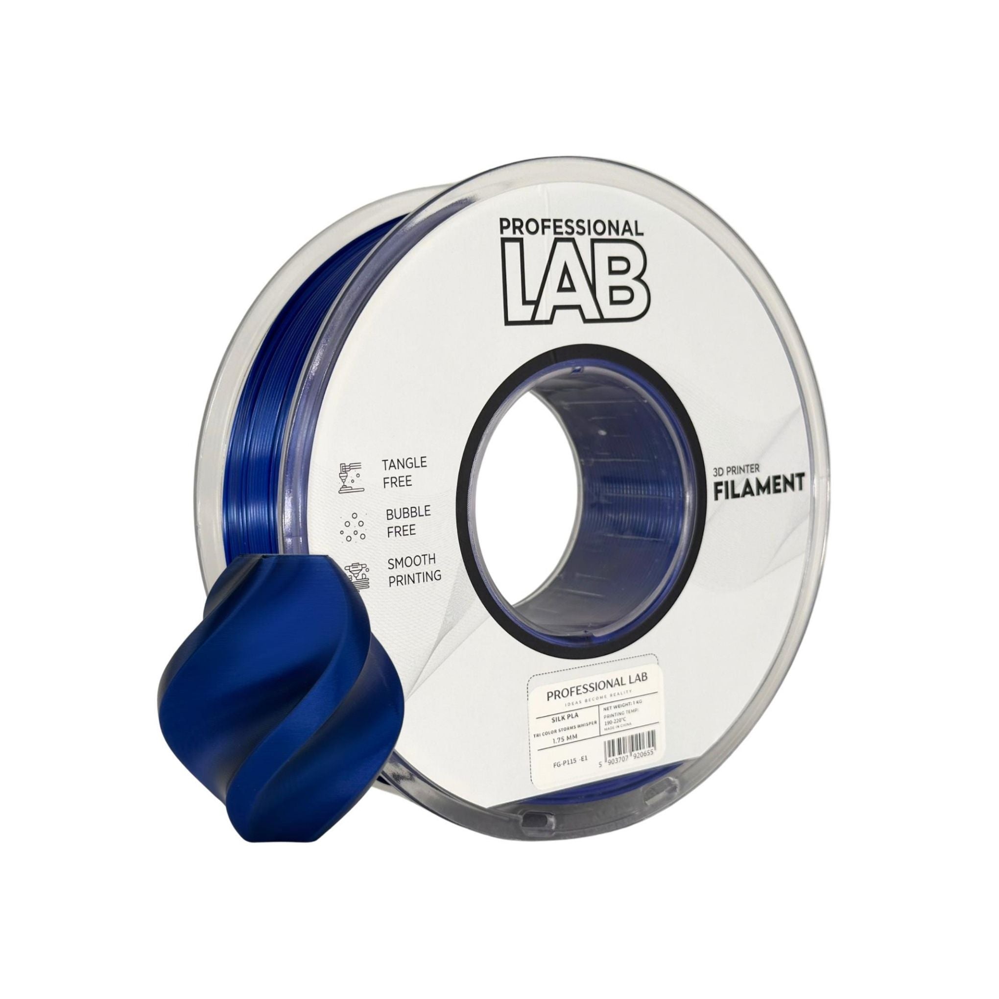 PLA SILK TRICOLOR Profissional Lab - Diâmetro 1,75mm Bobine 1kg