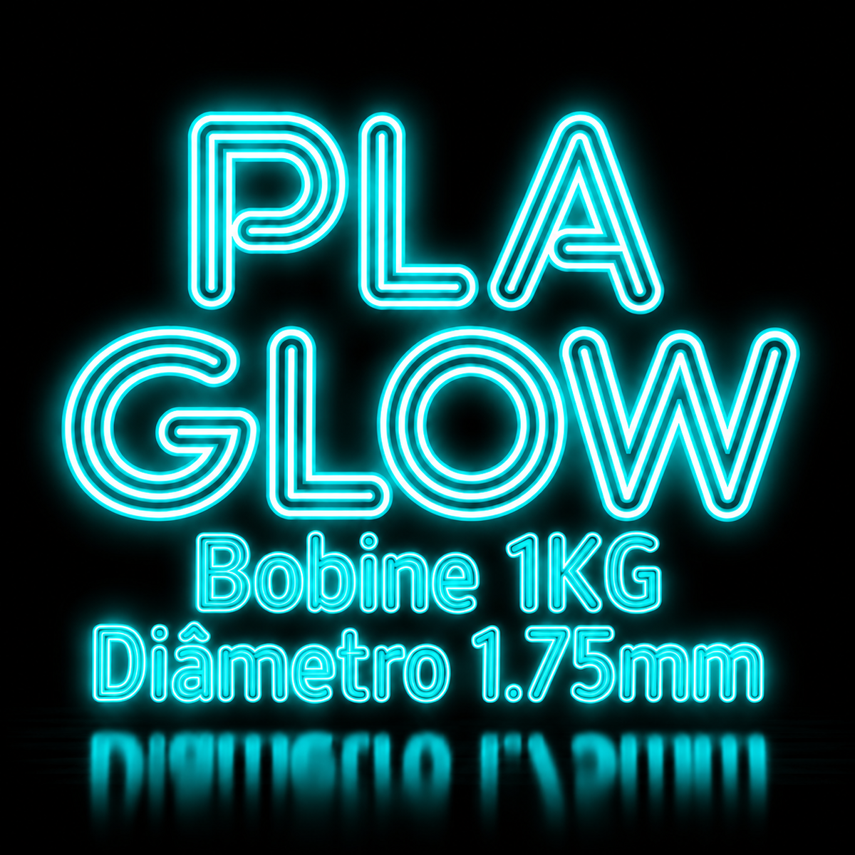 PLA Glow Azurefilm 1,75mm bobine 1kg glow in the dark brilha no escuro
