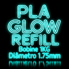 PLA Glow Refill Azurefilm 1,75mm sem bobine glow in the dark sustentável