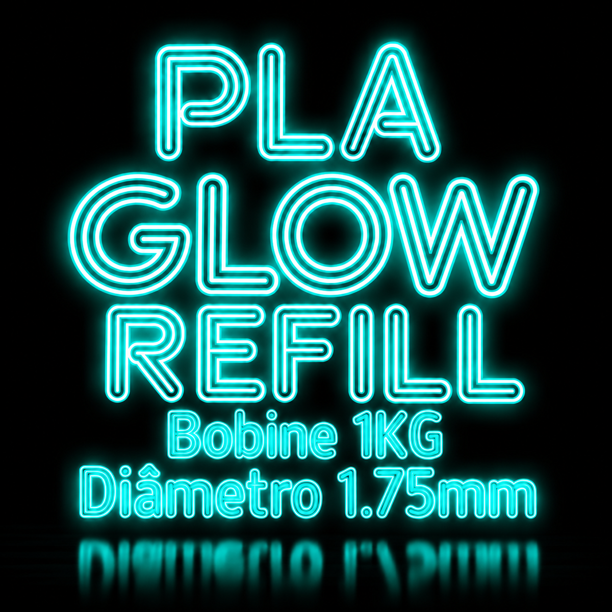 PLA Glow Refill Azurefilm 1,75mm sem bobine glow in the dark sustentável