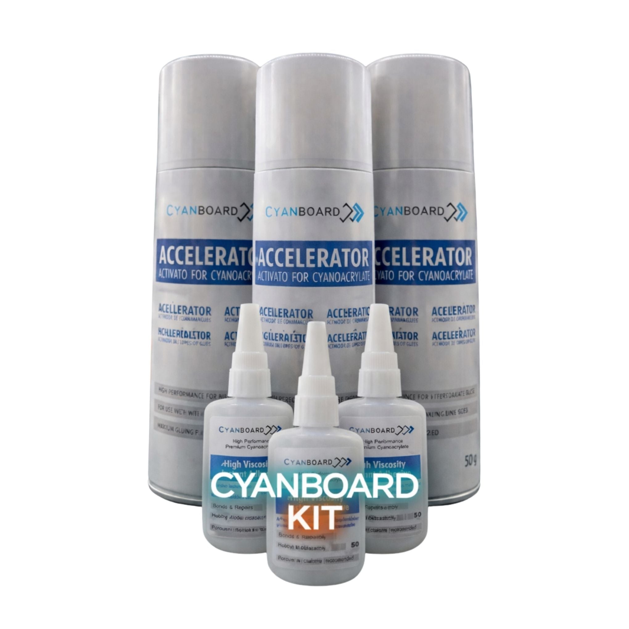 KIT Cola Cianoacrilato 50g + Activador Cyanboard 