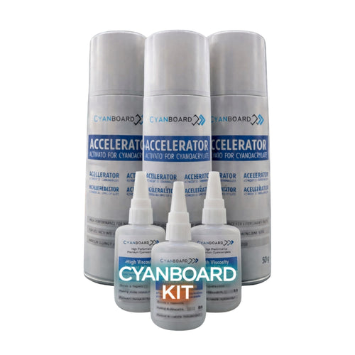 KIT Cola Cianoacrilato 50g + Activador Cyanboard 
