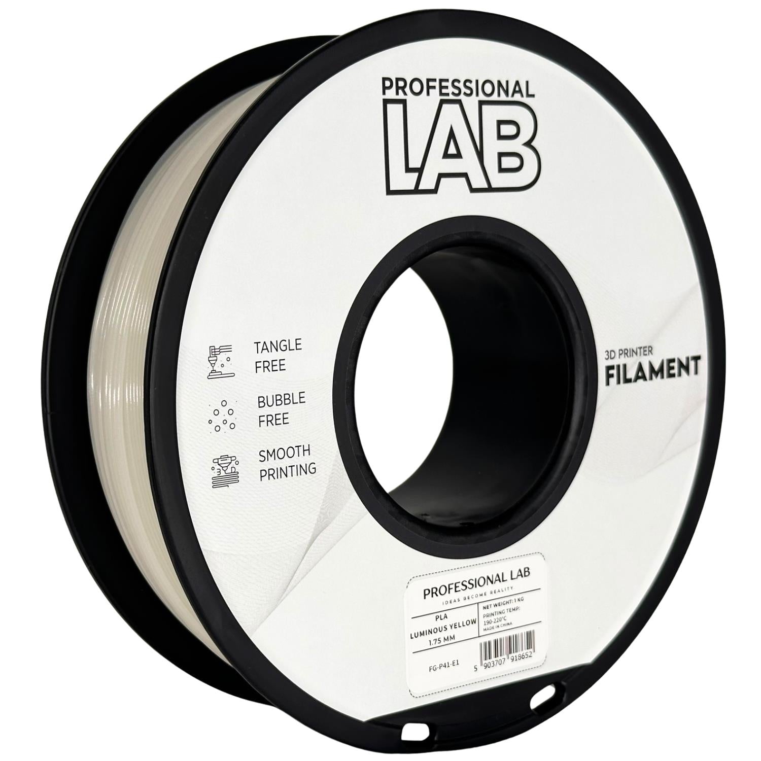 PLA LUMINOUS Profissional Lab - Diâmetro 1,75mm Bobine 1kg