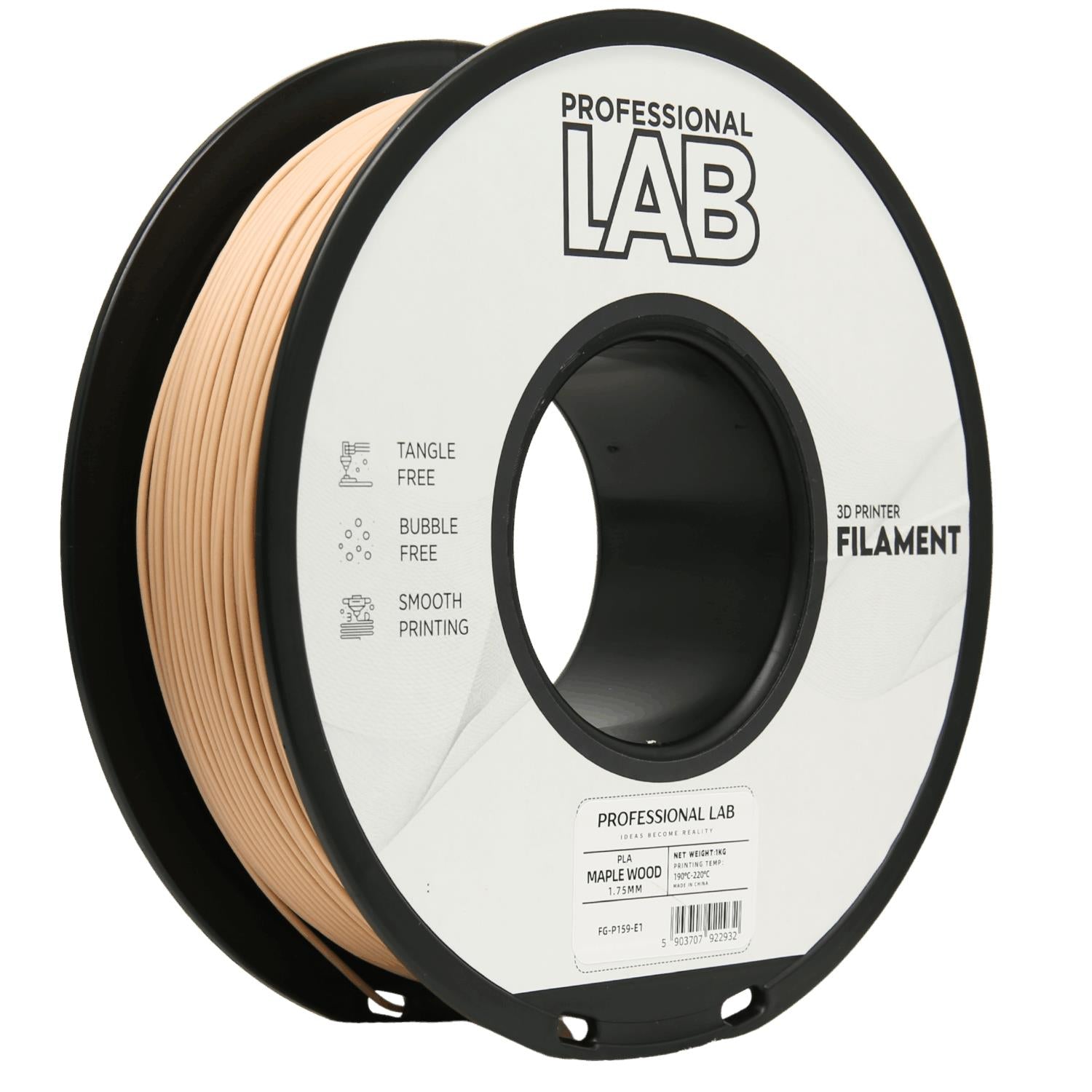 PLA WOOD Profissional Lab - Diâmetro 1,75mm Bobine 1kg