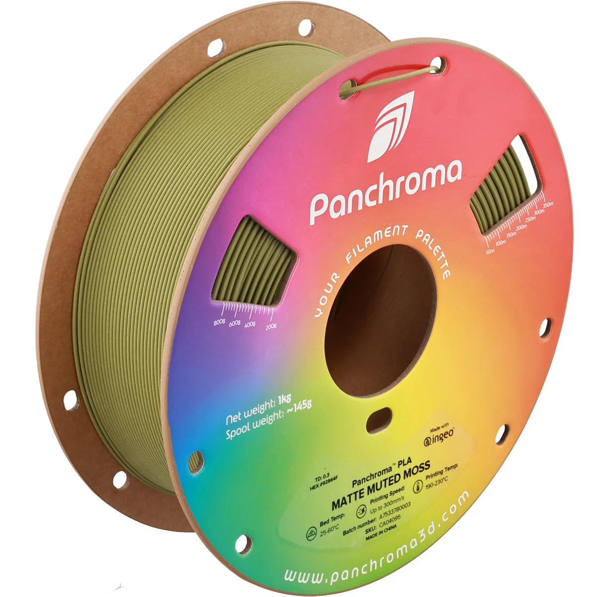 Panchroma PLA Matte Muted 1,75mm bobine 1kg tons dessaturados acabamento mate biodegradável